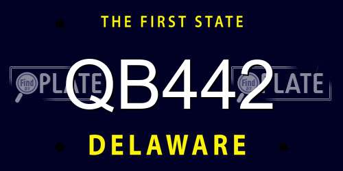 QB442 Delaware License Plate