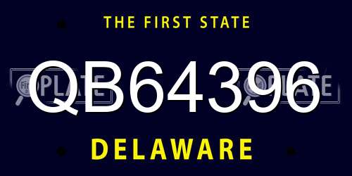 QB64396 Delaware License Plate