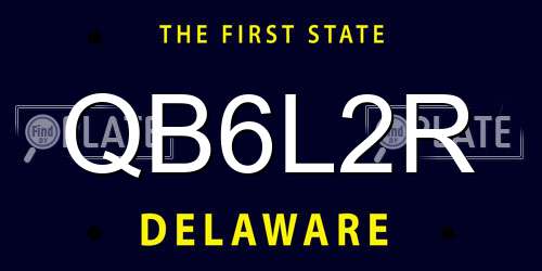 QB6L2R Delaware License Plate