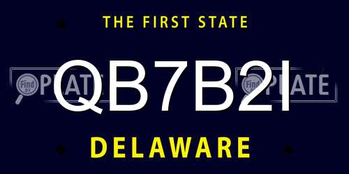 QB7B2I Delaware License Plate
