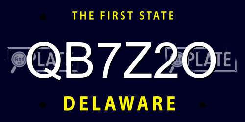 QB7Z2O Delaware License Plate