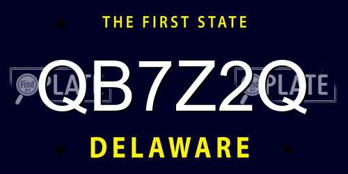 QB7Z2Q Delaware License Plate