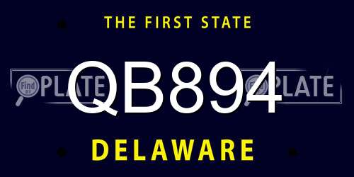 QB894 Delaware License Plate