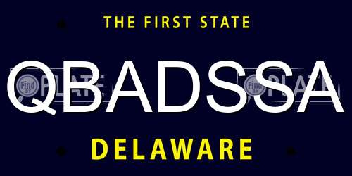 QBADSSA Delaware License Plate