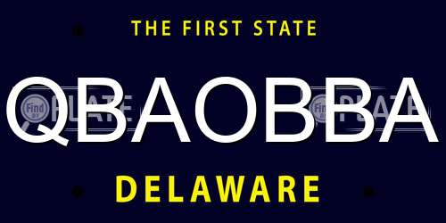 QBAOBBA Delaware License Plate