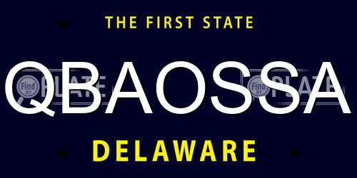 QBAOSSA Delaware License Plate