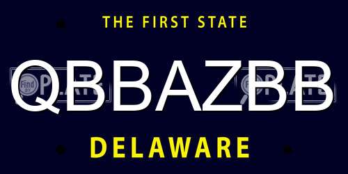QBBAZBB Delaware License Plate