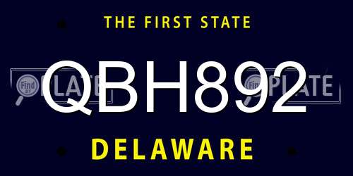 QBH892 Delaware License Plate