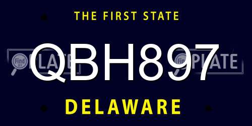 QBH897 Delaware License Plate