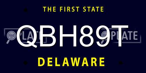 QBH89T Delaware License Plate
