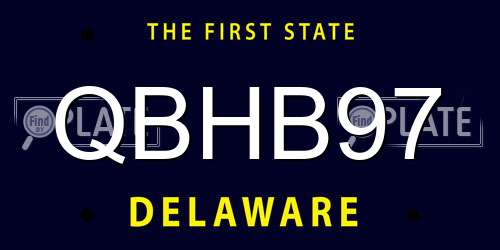 QBHB97 Delaware License Plate