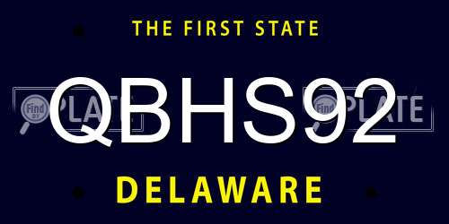 QBHS92 Delaware License Plate