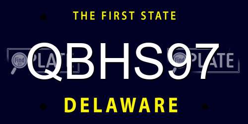 QBHS97 Delaware License Plate