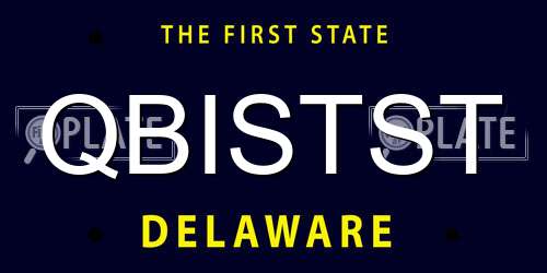 QBISTST Delaware License Plate