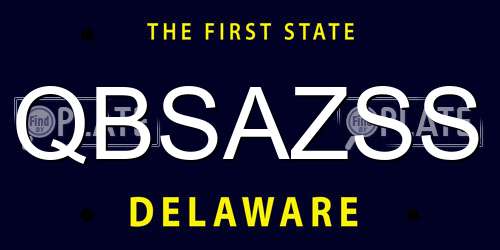 QBSAZSS Delaware License Plate