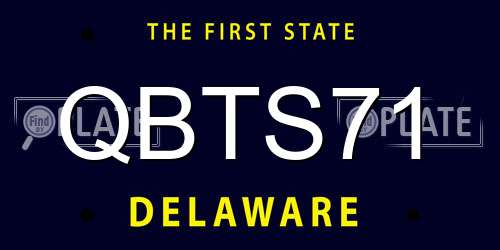 QBTS71 Delaware License Plate