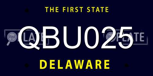 QBU025 Delaware License Plate