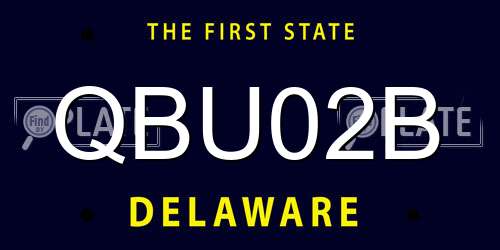 QBU02B Delaware License Plate