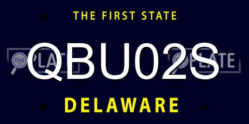 QBU02S Delaware License Plate
