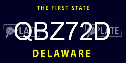 QBZ72D Delaware License Plate