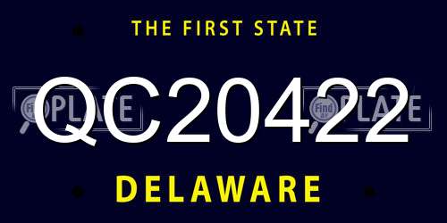QC20422 Delaware License Plate