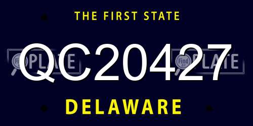 QC20427 Delaware License Plate