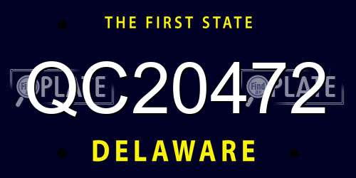 QC20472 Delaware License Plate