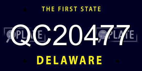 QC20477 Delaware License Plate