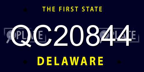 QC20844 Delaware License Plate
