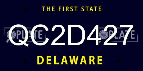 QC2D427 Delaware License Plate
