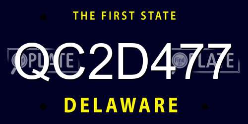 QC2D477 Delaware License Plate