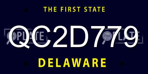 QC2D779 Delaware License Plate