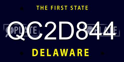 QC2D844 Delaware License Plate