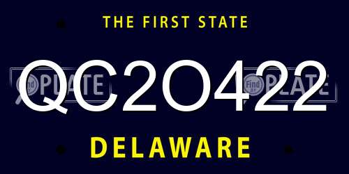 QC2O422 Delaware License Plate