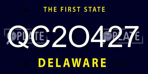 QC2O427 Delaware License Plate