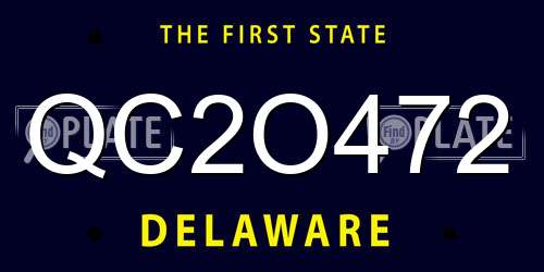 QC2O472 Delaware License Plate