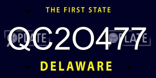 QC2O477 Delaware License Plate