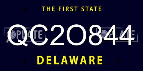 QC2O844 Delaware License Plate