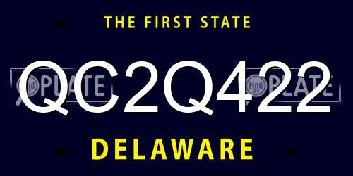 QC2Q422 Delaware License Plate