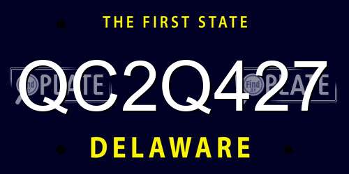 QC2Q427 Delaware License Plate