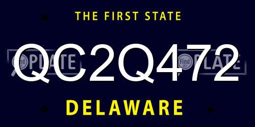 QC2Q472 Delaware License Plate