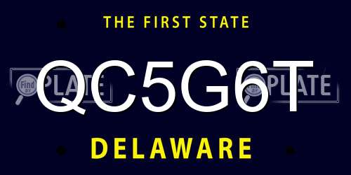 QC5G6T Delaware License Plate