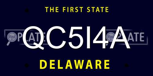 QC5I4A Delaware License Plate