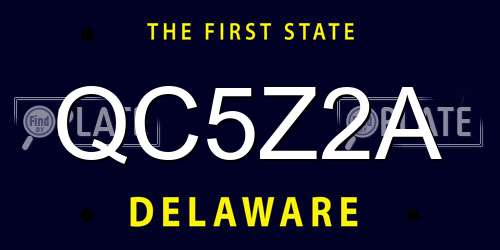 QC5Z2A Delaware License Plate
