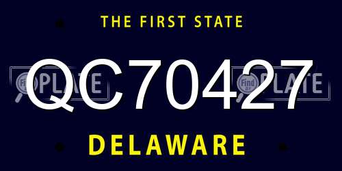 QC70427 Delaware License Plate