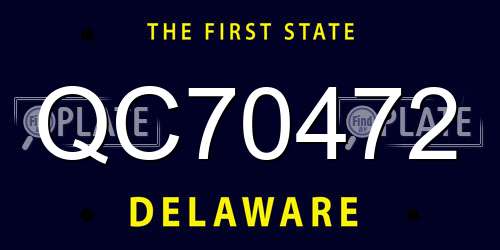QC70472 Delaware License Plate