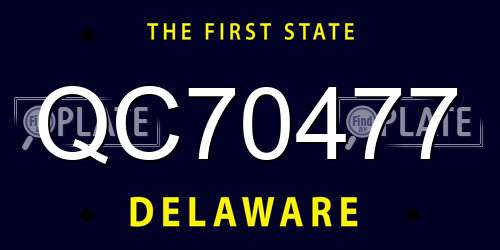 QC70477 Delaware License Plate