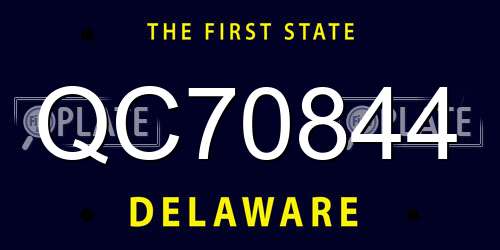 QC70844 Delaware License Plate