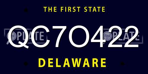 QC7O422 Delaware License Plate