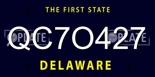 QC7O427 Delaware License Plate